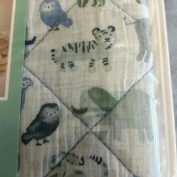 aden + anais Blue and White 3-Piece Crib Set - Picture 7 of 9